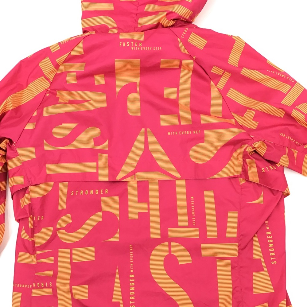 Reebok Pink Orange Windbreaker Jacket - Picture 8 of 15